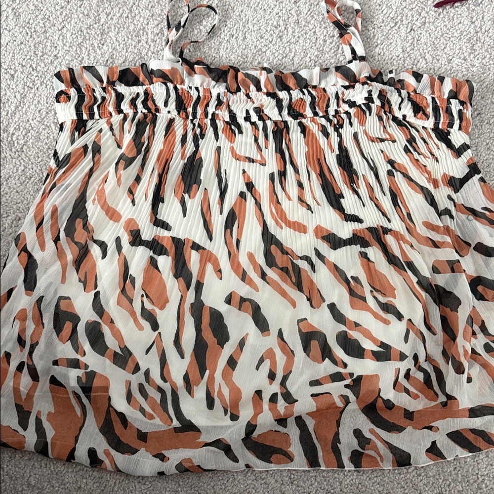 Nine West Black and Brown Animal Print Camisole
